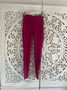 Lululemon Fast & Free Leggings Pink Size 2 High Rise Running Nulux Pockets